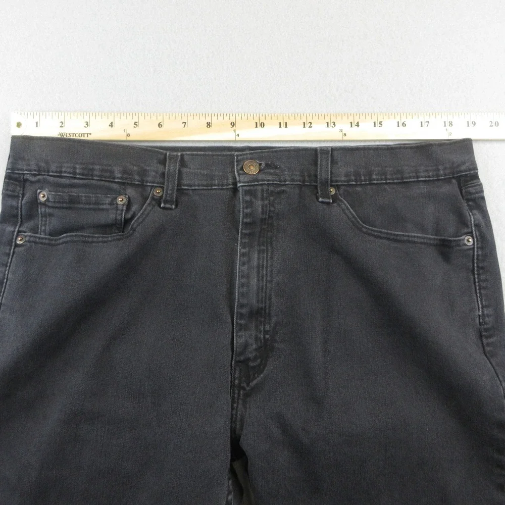 Levi's 505 Jeans Mens 38x32 (Actual 38x30) Black Straight Leg Regular Stretch